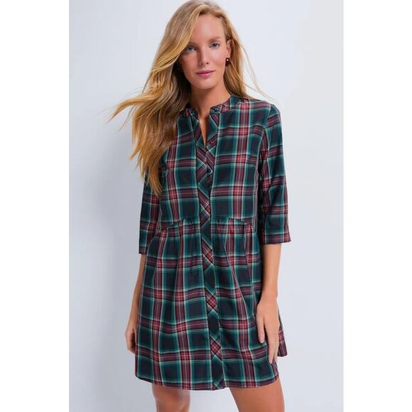 TUCKERNUCK Highland Tartan Royal Shirt Dress NWT Size Large - Picture 6 of 10